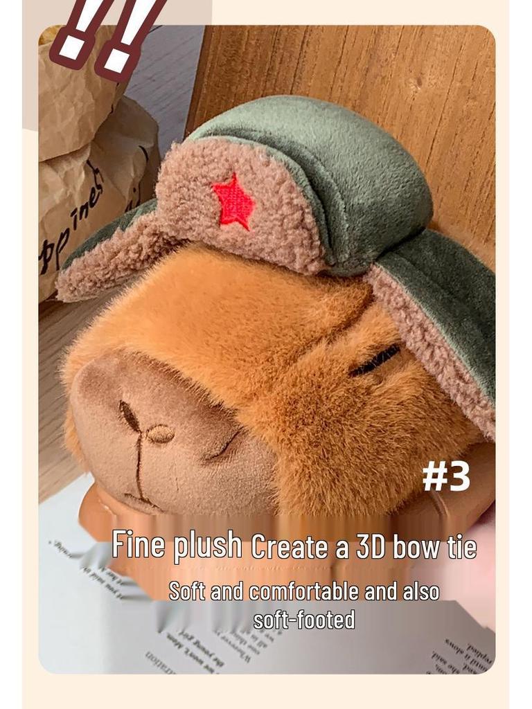 Capybara Kids' Winter Cotton Slippers - Cute, Warm, Non-slip Plush for Boys & Girls