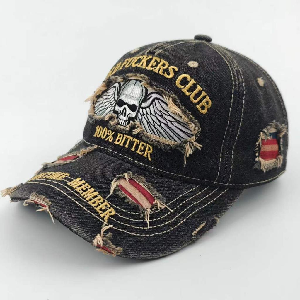 Anniversary USA Flag Distressed Baseball Cap, Vintage Washed Ripped Patriotic Dad Hat for Men Women, Retro American Flag Trucker Hat for 4th of July