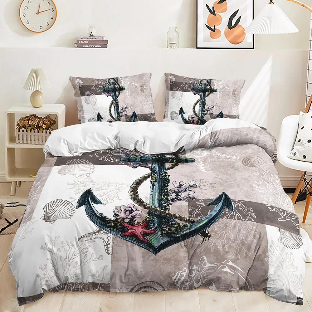 Print Fish,Dolphins, Sharks,Turtles Comfortable Quilt Cover Set for Quen, Light Blue Aquatic Shark Jelyfish Warm Comforter Cover Beding Sets