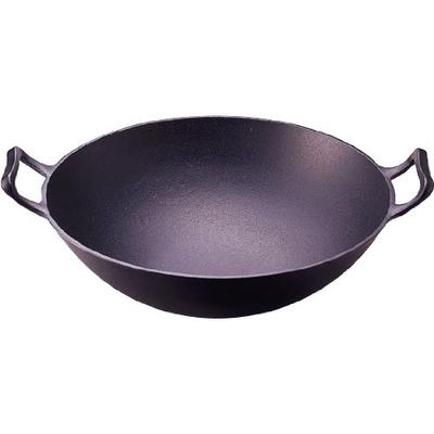 Iwachu Wok Tiefschwarz Innendurchmesser 36cm Für Offenes Feuer Nambu Eisenwaren 21051 (Groß)