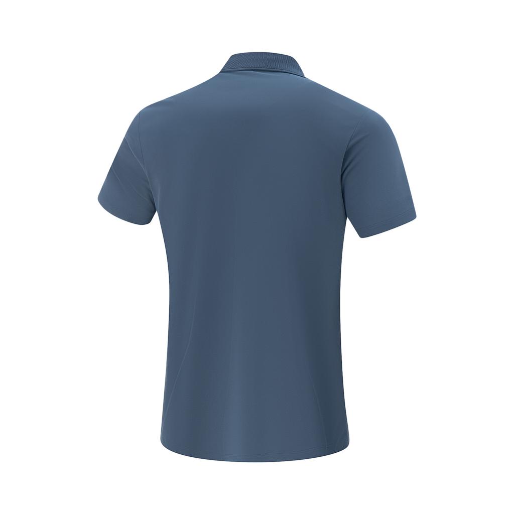 Li-Ning Comfortable Simple Solid Color Quick-Dry Versatile Fashion Short Sleeve Polo Shirt Men Tops Moonlight-Blue APLV287-8