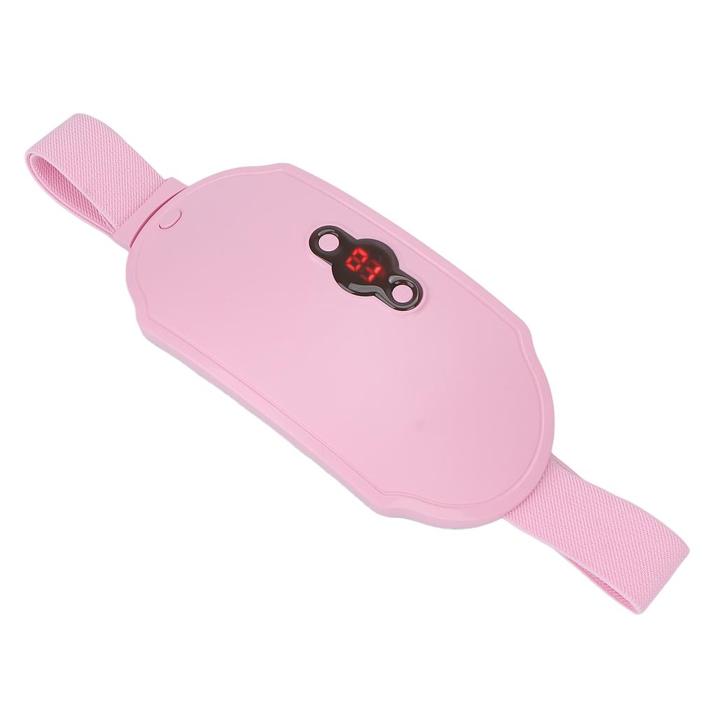 Electric Waist Massage Belt Temperature Adjustable Hot Compress Menstrual Vibration Heated Waist Belt (Pink)