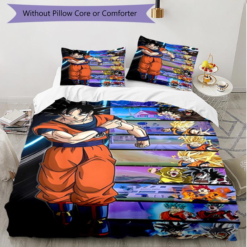3pcs Duvet Cover Set (1*Duvet Cover + 2*Pillowcase, Without Core), DRAGON BALL Print Soft All‑Season Bedding Set, Home Bedroom Decor Gift