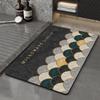 Black Gradient Color Scale Printed Bath Mat Quick Dry Shower Rug Gold Letter Fish Scale Pattern For Balcony AntiSlip Floor Cover