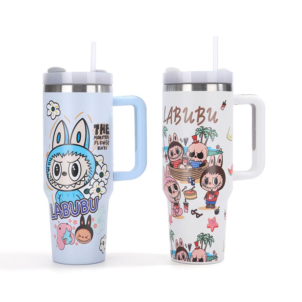 Cartoon 40oz Auto-Becher Thermoisolierender Wasserbecher Edelstahl Thermosbecher Große Kapazität Auto-Becher