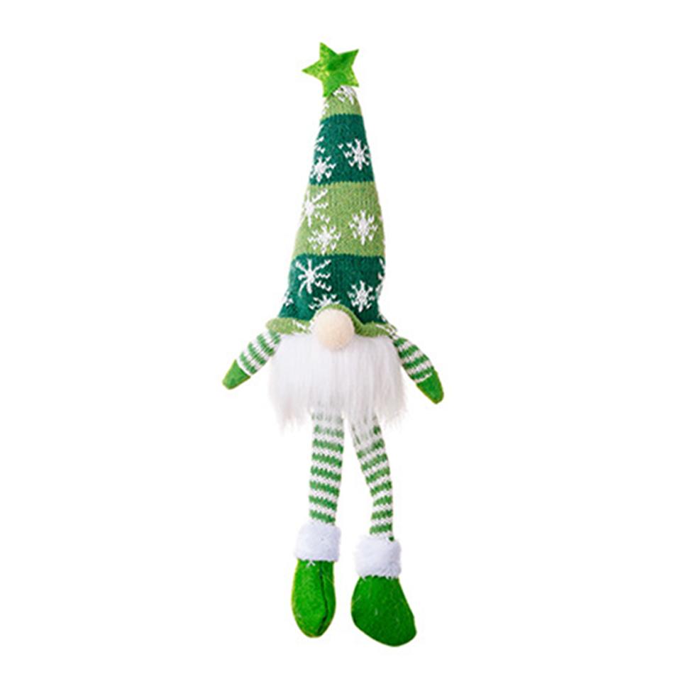 Christmas Faceless Doll Gnome Ornaments Led Light Plush Knitting Crafts Tree Pendant Christmas Decorations For Home Kids Gift