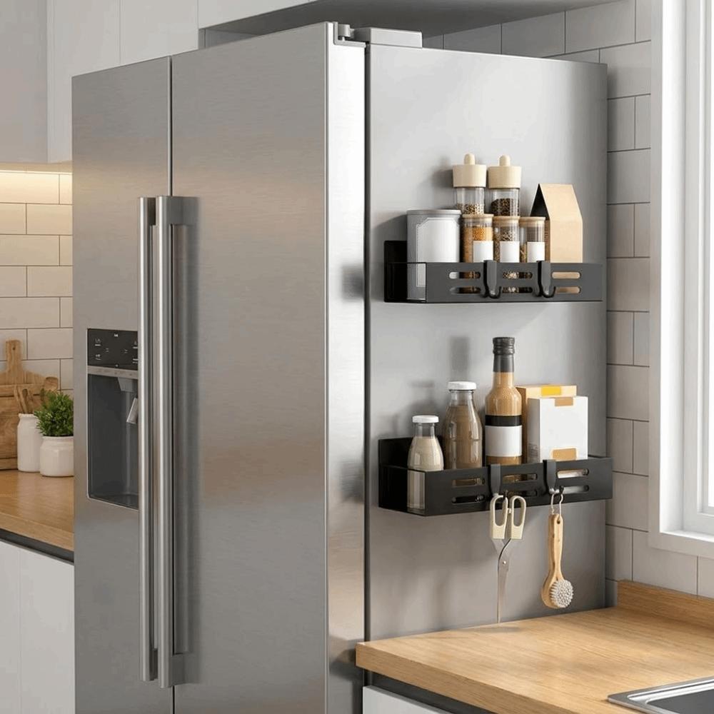 1/2PCS Iron Magnetic Spice Rack Wall Mounted Refrigerator Organizer Durable Seasoning Holder  Home