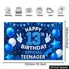 2D Kulisse zum 13. Geburtstag für Jungen - Skateboard & Ballon Banner für offizielles Teenager Fotoshooting