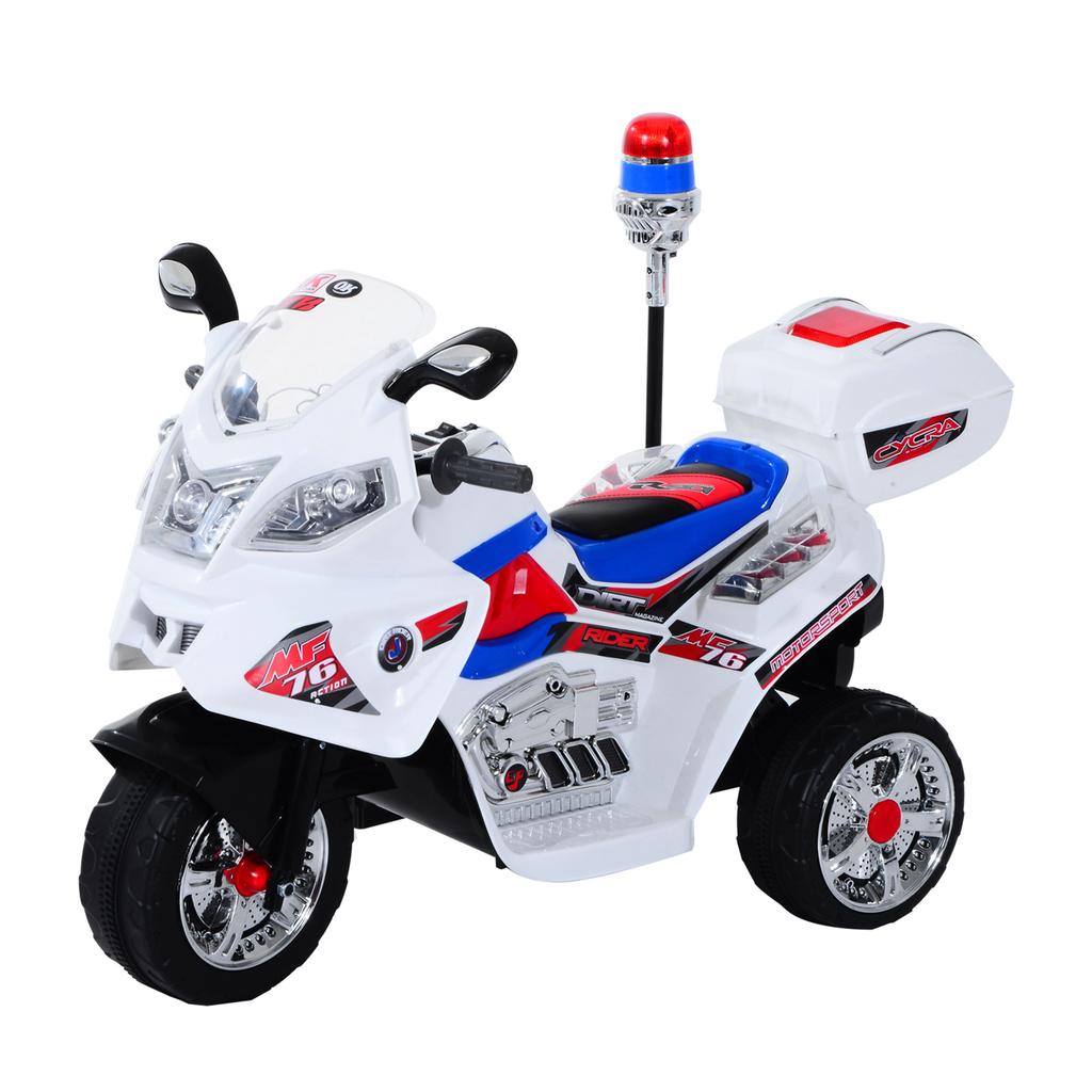 Electric Motorcycle for Children from 3-5 Years Electric Toy Moped 3 Wheels with Music, Speed 3KM/h, Lights 112×51×72.5cm