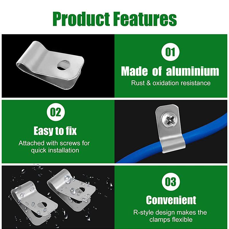 100Pcs Aluminum Fence Clamps Metal Livestock Fence Clips Garden Farm Fence Attachment Clamps For Fence Fastening