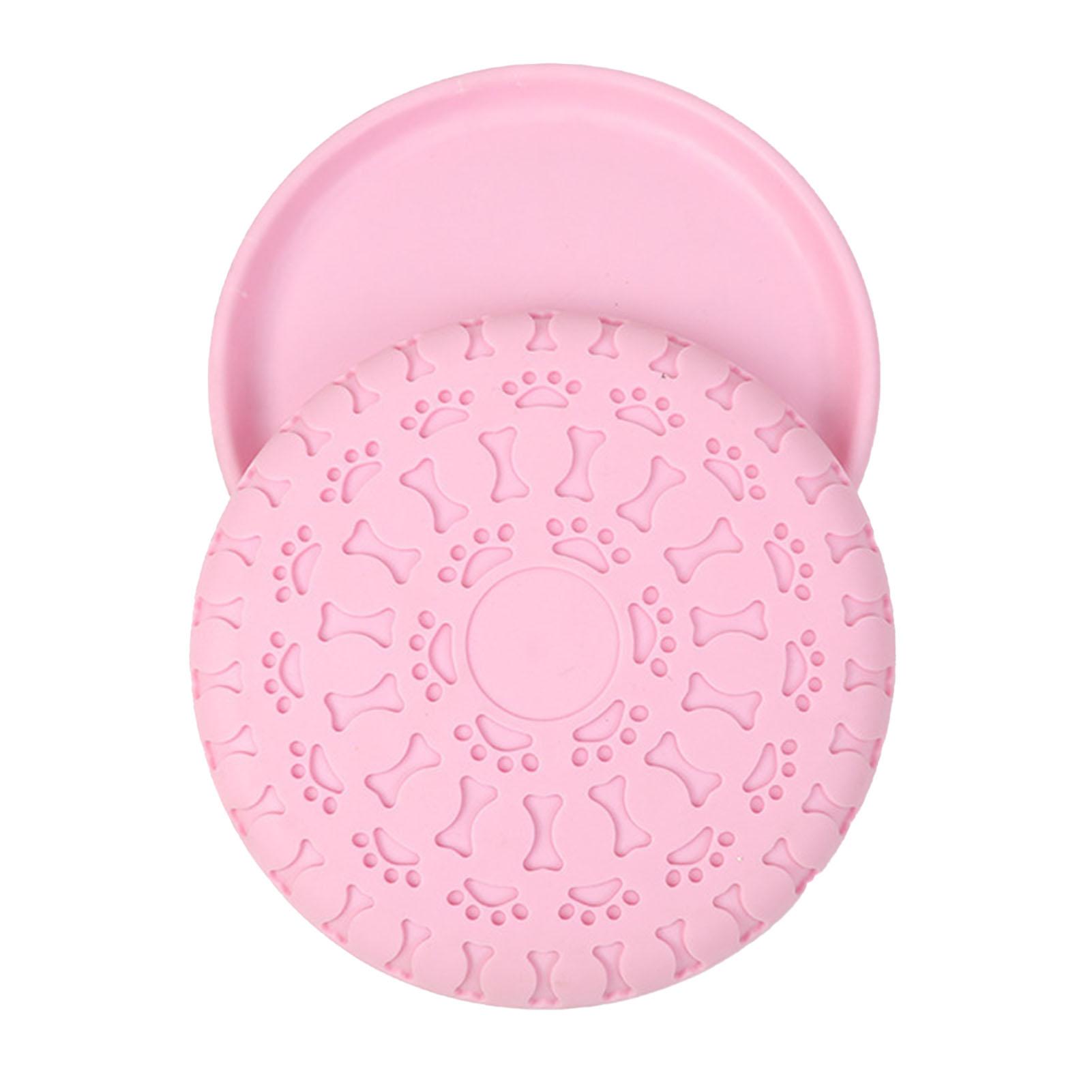 

Dog Flying Disc Toy Bite Resistant Flexible TPR Pet Flying Disk Bowl for Water Food Feeding розовый