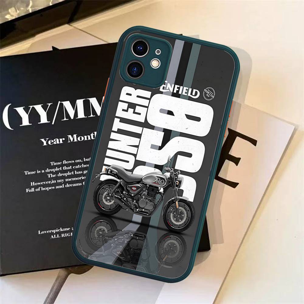 R-ROYALS E-ENFIELDS Logo For IPhone 11 12 13 14 15 16 Pro Max Plus X XS MAX Shockproof Matte Back Cover