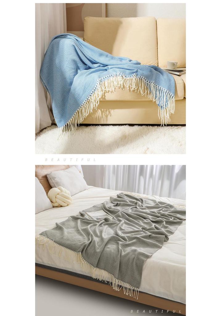 Gewebte Sommerdecke: Vielseitige Sofahülle, Bett-Endtuch, Kühler Klimaanlagen-Schal, Weiche Kuscheldecke