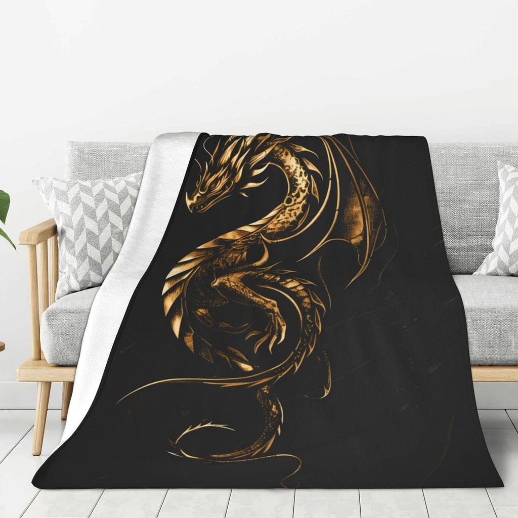 Blue Dragon Print Gift Blanket Home Decoration Gift Soft Flannel Blanket Nap Blanket Gift Blanket Source