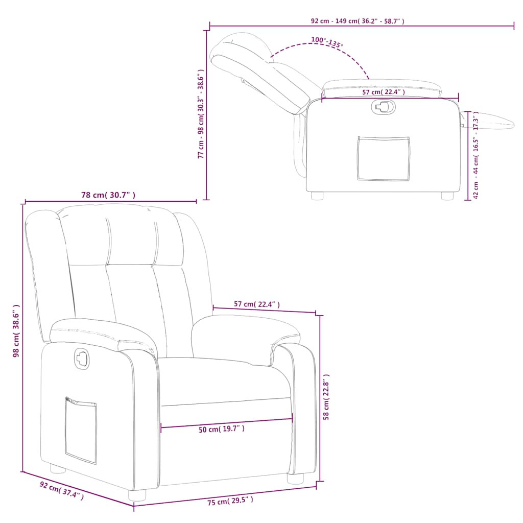 Relaxation Armchair Dark Green Fabric