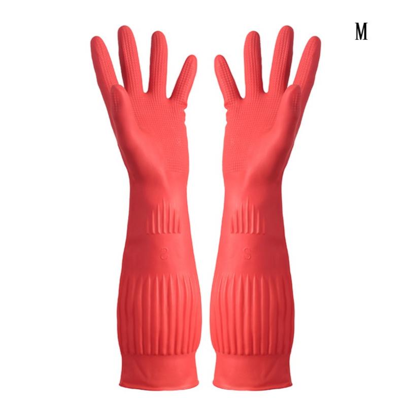 Long Reusable Rubber Dishwashing Gloves Non-Slip Household Cleaning Gloves Kitchen Housework Dishes Cars Gardening Work Gloves