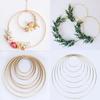 5pcs 15-40cm DIY Hanging Wreath Bamboo/Metal Wreath Iron Ring Hoop Hanging Craft Party Decorations Baby Shower Wedding Wreaths