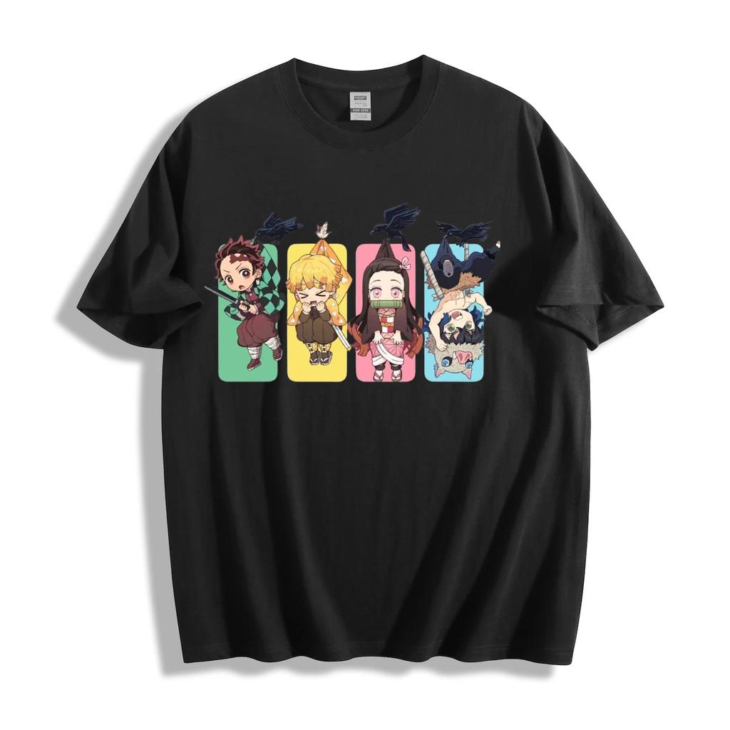 Demon Slayer Chibi Character Lineup T-Shirt - Cute Anime Design Unisex Tee