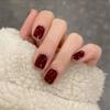 24Pcs French Ballet Press On Nails Reusable Full Cover Fake Nail Tips Artificial Manicure Set