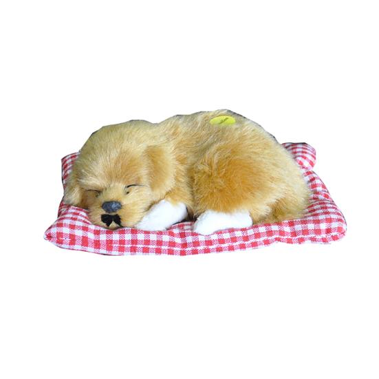 Simulation Animal Toy Sleeping Dog Model Kids Plush Stuffed Doll with Sound
