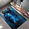 Majestic artistic blue horse carpet Yoga living room room decor children's crawling mat doormat area rug games mat