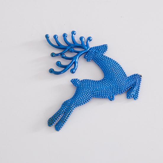 10Pcs Plastic Reindeer Hanging Ornaments Christmas Tree Glitter Elk Decorations Holiday Party Xmas Gifts