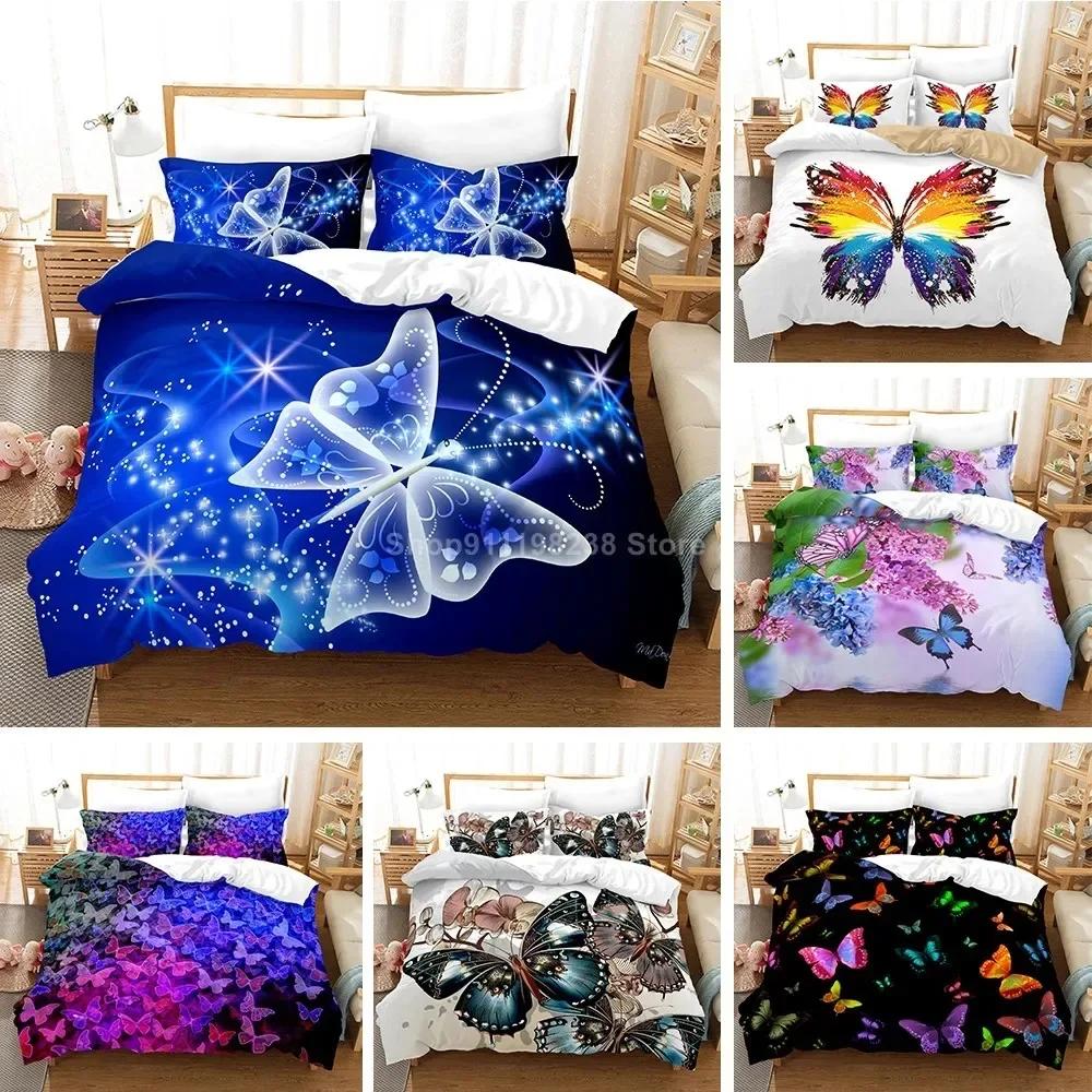 3D Print Fantasy Butterfly Animal Romantic Comfortable Duvet Quilt Cover Pillowcase Bedding Set Bedroom Decoration Home Textile