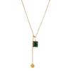 Durable 316 Stainless Steel Zircon Filigree Sweater Chain Necklace with Bamboo Chain for Women Vintage Style Necklace for Women