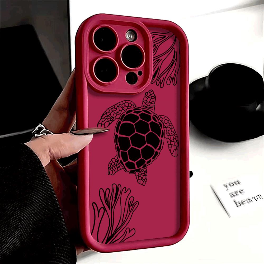 Black and White Sea Turtle Shockproof Phone Case for Xiaomi Redmi Note 14 13 12 11 10 9 8 7 Pro Anti-Slip Soft TPU Cover