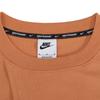 Nike Logo Print Split Hem Round Neck Short Sleeve T-Shirt Women Tops Brown FB8346-225
