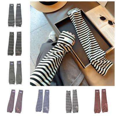 Breathable Arm Protection Striped Ice Sleeves Elastic Anti-UV Sunscreen Sleeve Thin UV Insulation Summer Cycling Sleeves Driving