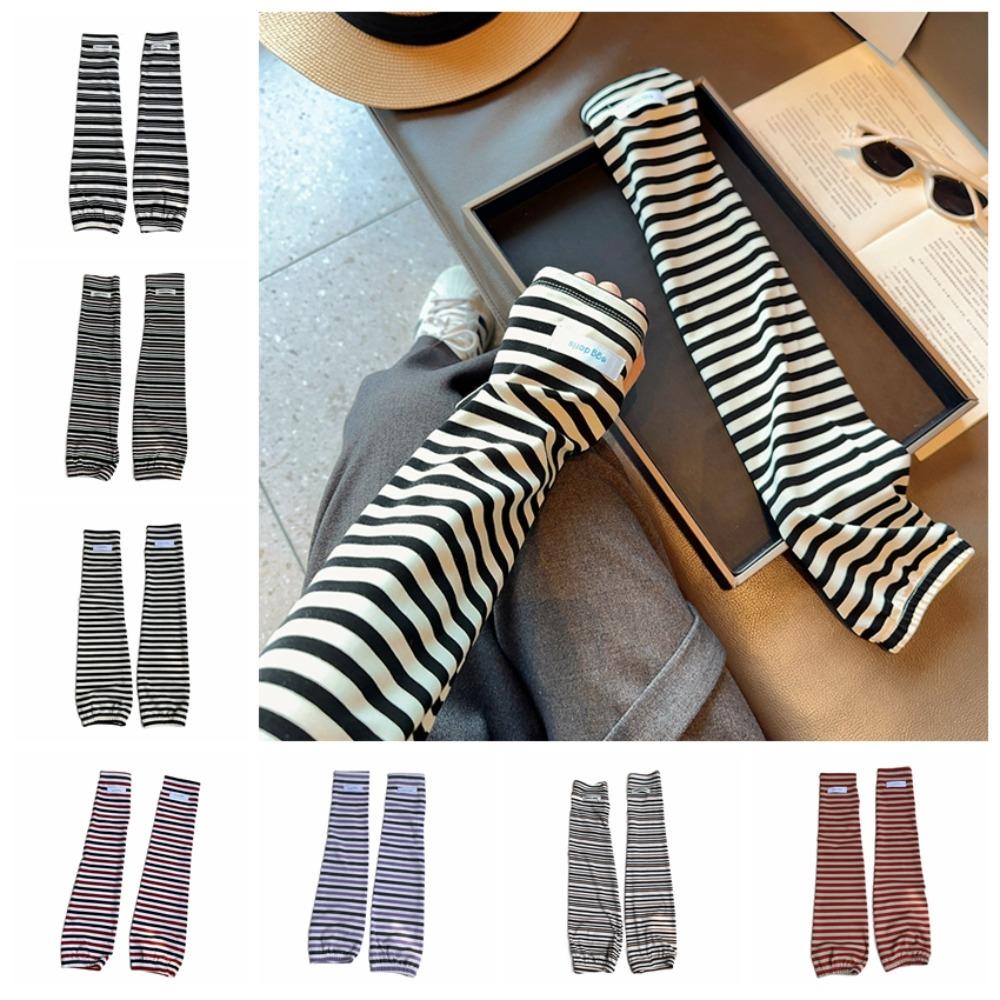 

Elastic Sunscreen Sleeve Arm Protection Summer Cycling Sleeves Striped Ice Sleeves Driving style 4