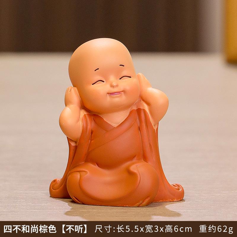 Handmade Cute Little Monk Resin Ornaments for Desktop Decoration