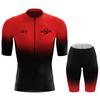 2025 Sykkelsett med høy synlighet for menn - Kortarmet trøye + Polstret shortssett Fukttransporterende sykkel-sportsklær