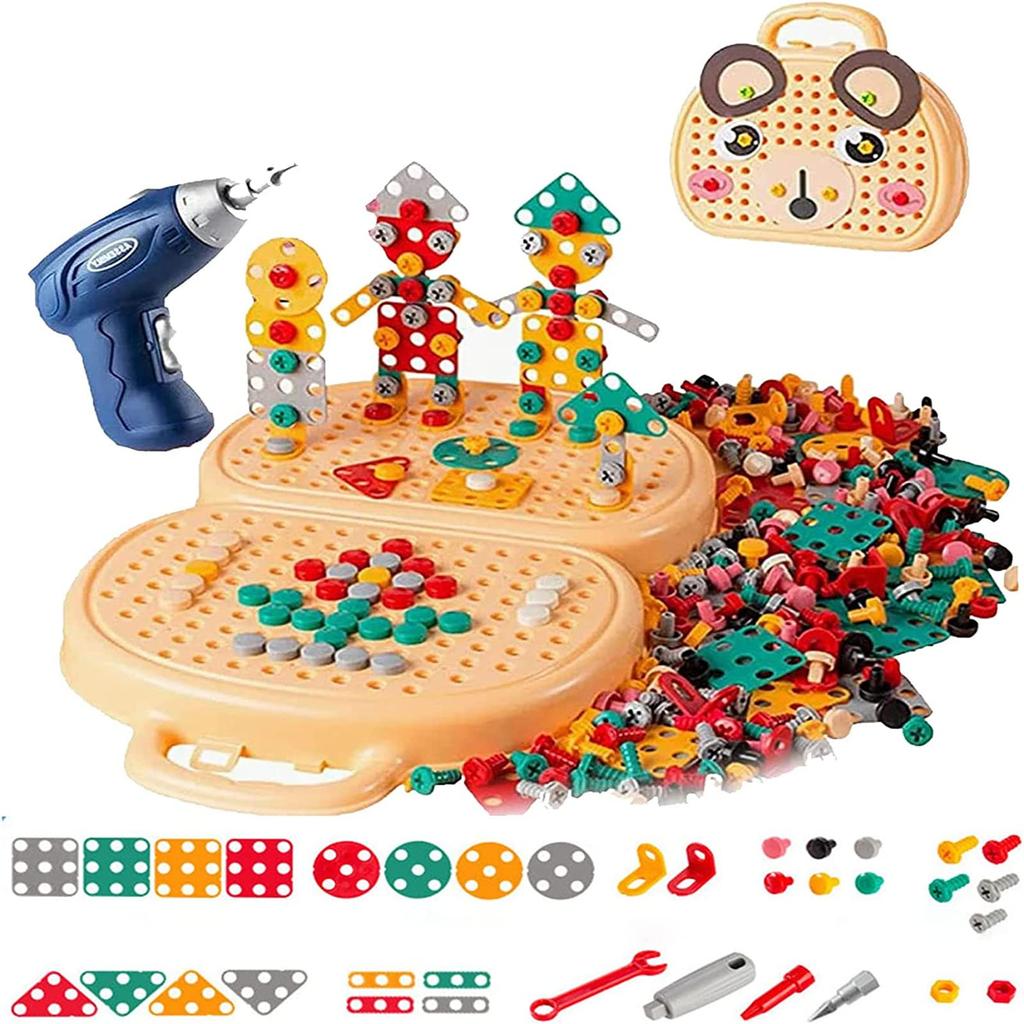DIY Elektrische Bohrer Schraube Werkzeug Set Puzzle Spielzeug Simulation Reparatur Toolbox Weihnachten Geschenke Demontage Blöcke Toolbox für Kind