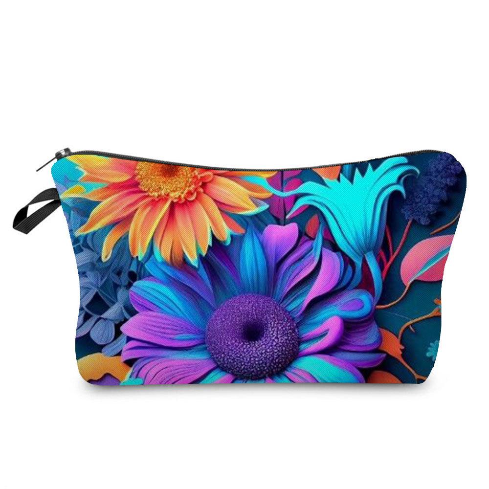 Women Flower Print Cosmetic Bag Toiletries Organize Travel Storage Case  6394 CLE