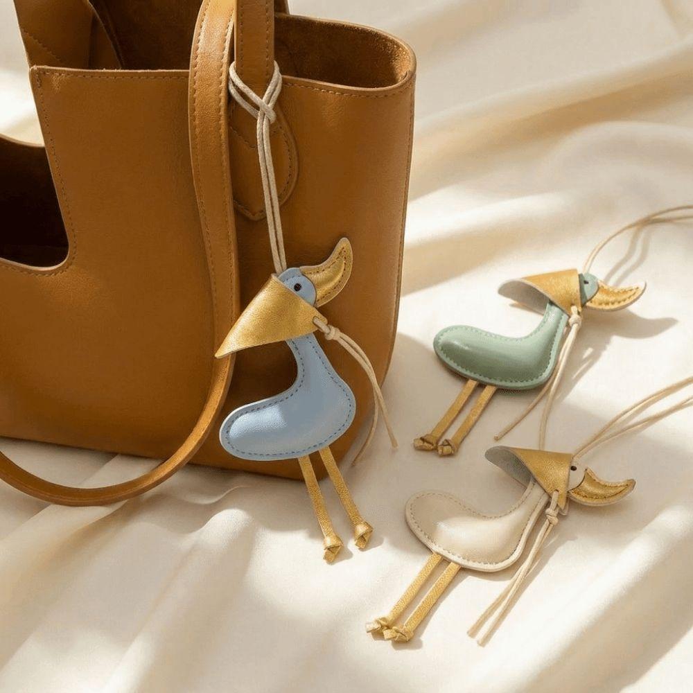 PU Bag Pendant Yellow Duck Cartoon Car Keyring Cute Duck Keychain Daily Use