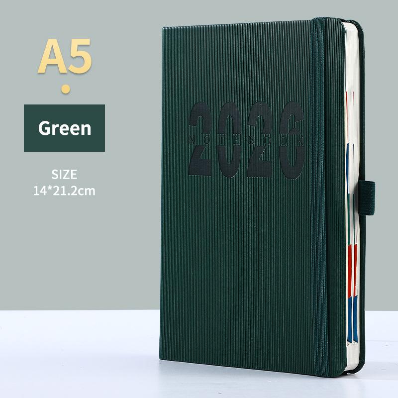 High-Quality 2026 Planner Notebook Daily Weekly Monthly Calendar Planner A5 Size With Faux Leather Cover For Business Student