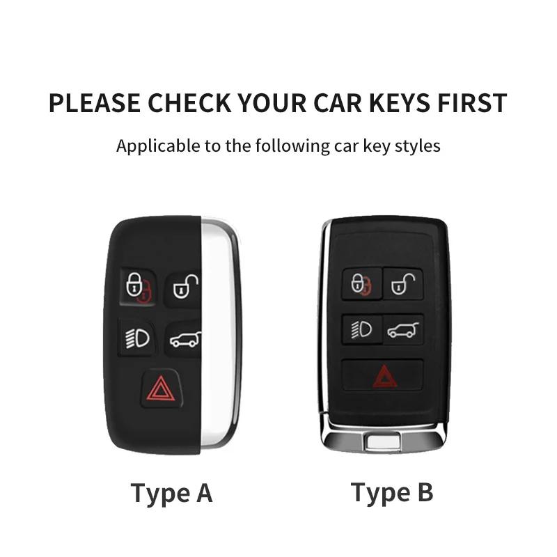 Läderbilnyckelfodral för Land Rover Range Rover Sport Evoque Freelander Velar Discovery 4 Nyckellös Nyckelring