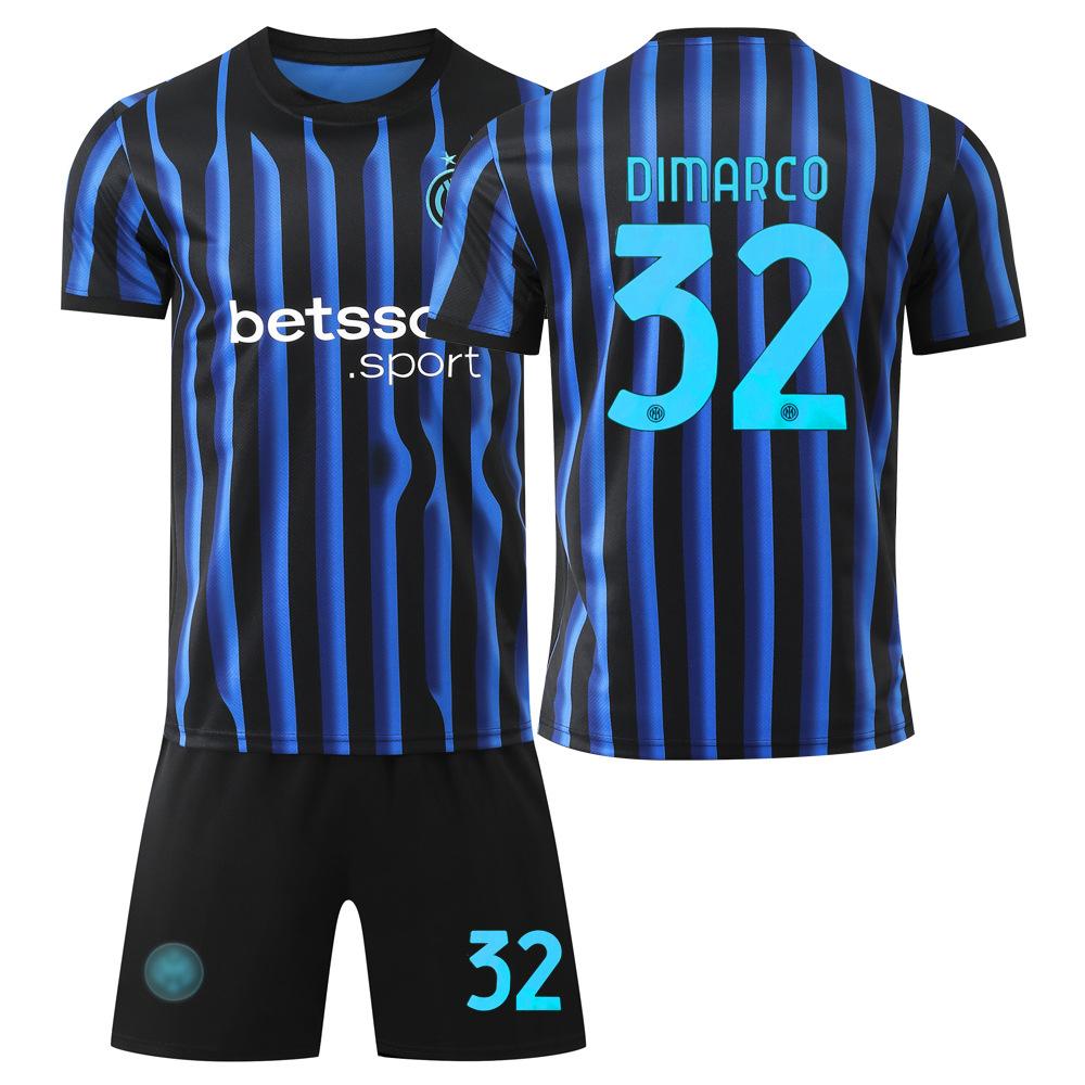 Inter Home And Away Football Jersey 9 Thuram No. 10 Lautaro White Jersey For Adults And Children