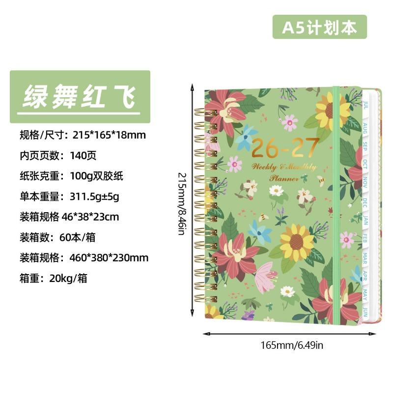 A5 Weekly Planner Spiral Bound Daily Schedule Notebook Journal Calendar