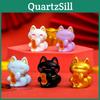 Delightful Resin Fortune Cat Ornaments For Car Interior Or Desk Adorable Maneki Neko Figures In Various Colors