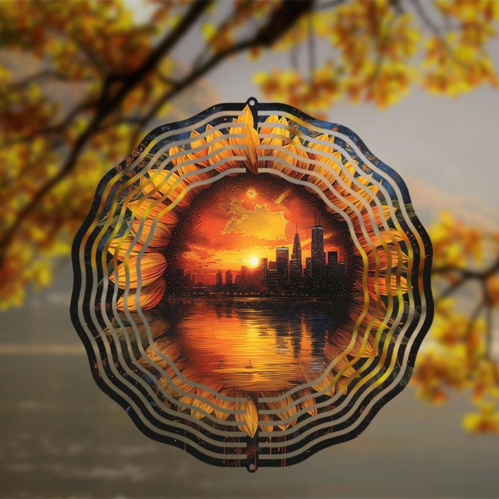 Solar-Powered Sunflower Wind Spinner – Stainless Steel Garden Decor, Indoor/Outdoor Hanging Ornament, Eco-Friendly Solar Charging (No Battery Needed)