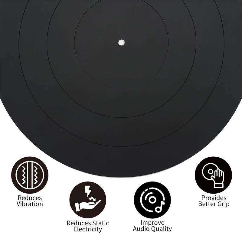 12in Anti-vibration Anti-static Silicone Pad Rubber LP Antislip Mat for Phonograph Turntable Vinyl Record Players Accessories