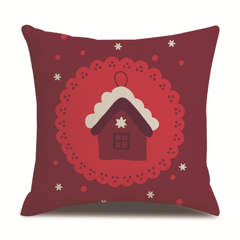Christmas Creative Single-sided Pillowcase Living Room Linen Car Pillowcase Sofa Pillowcase Bedside Cushion Cover