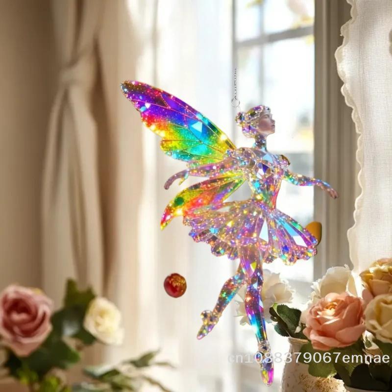 Simulation 2D Acrylic Pendants Sparkling Christmas Tree Decorations Car Rearview Mirror Charms Ornament for Holiday Decoration