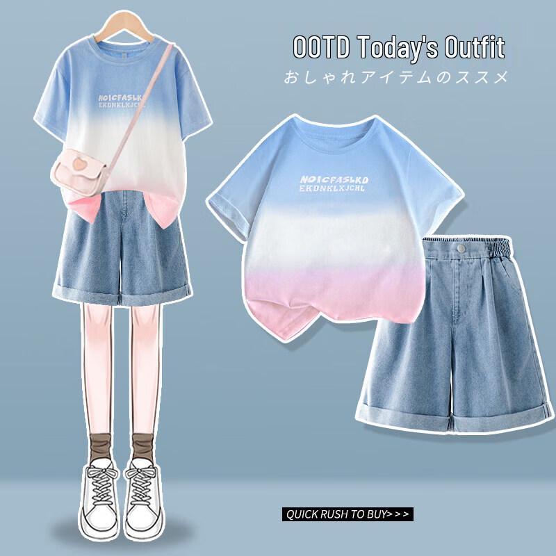 Moonkids Girls  Summer Denim Outfit Set 170cm