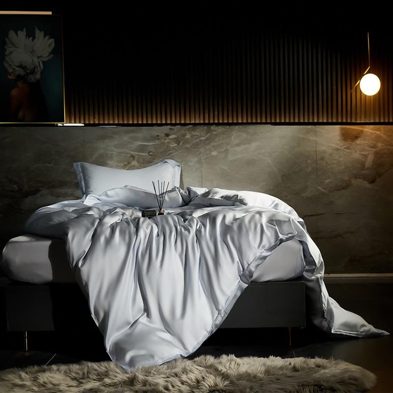 600TC Lyocell Bamboo Fiber Silky Cool Feeling Bedding Set Single Double Queen King Size Duvet Cover Bed Sheet Set Pillowcases