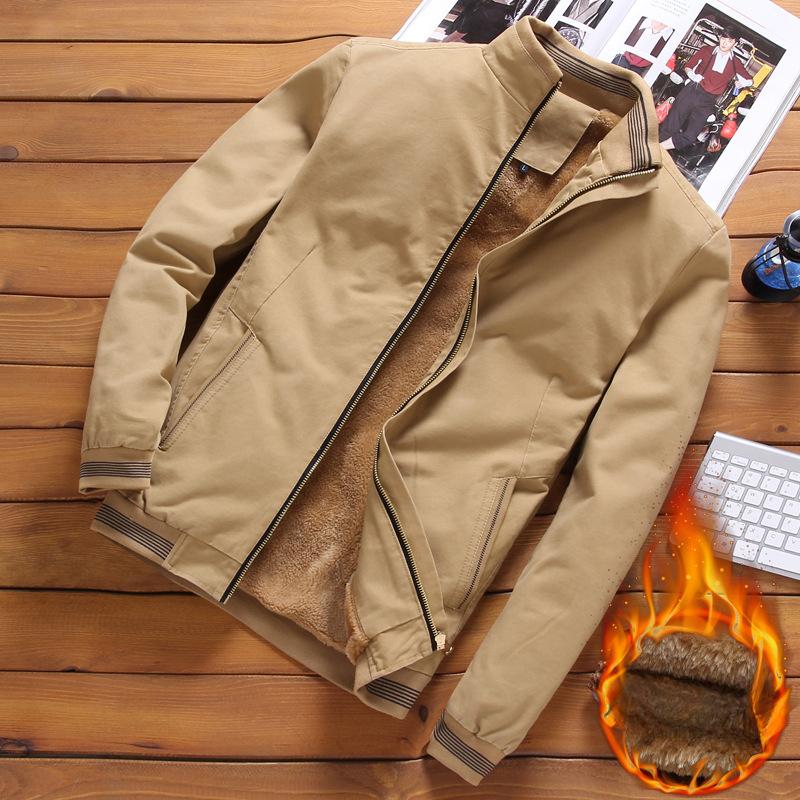 Autumn, Winter and Winter Pure Cotton Men's Jacket Casual Loose Jacket Men's Fleece Thickened Korean Version Men's Top