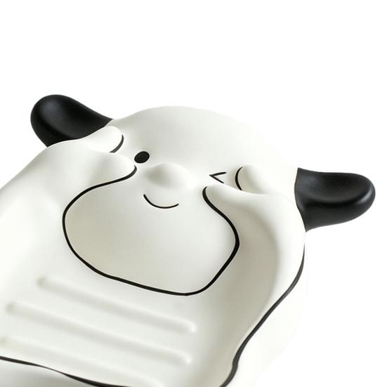 Bathroom Soap Box Puppy Shape Waterproof Soap Dish with Raised Drainage Stripes Soap